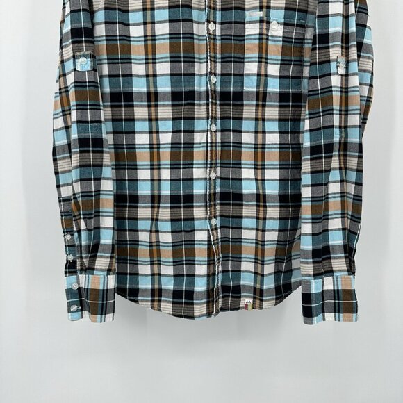 SVLDR SALVADOR shirt long sleeve button up cotton plaid casual LARGE - Picture 3 of 6
